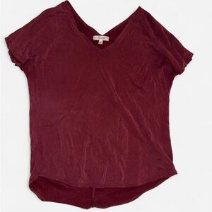 Active USA V-Neck Short Sleeve Tee - Deep Wine